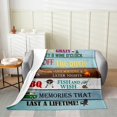 thumbnail image 2 of Vintage Wooden Blanket For Adult Teens Young,Cartoon Alphabet Fleece Blanket,Happy Camping Throw Blanket,Rural Nature Farmhouse Camper Theme Flannel Blanket,Lightweight 40x50, 2 of 4