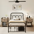 thumbnail image 6 of DEXTRUS Industrial Twin Platform Metal Bed Frame with Headboard & Soundproof Cotton, 6 of 9