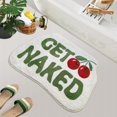 thumbnail image 1 of SHIYUE Get Naked Bath Mat Green Cute Funny Bathroom Rug, Soft Absorbent Water Non Slip, Superior Washable Microfiber Cool Shower Preppy Decor Rug (Cherry 20"x32"), 1 of 8