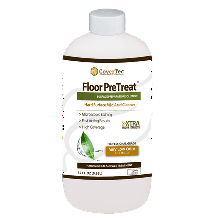 Coloring Concrete Floors PreTreat Floor Acid Cleaner and Etching Treatment for Ceramic Tiles, Concrete (1 QRT - Prof Grade) ()