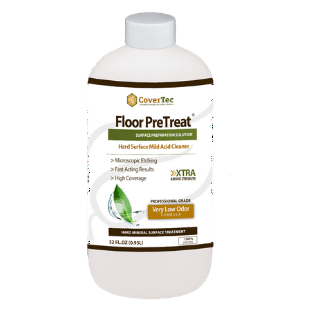 PreTreat Floor Acid Cleaner and Etching Treatment for Ceramic Tiles, Concrete (1 QRT - Prof