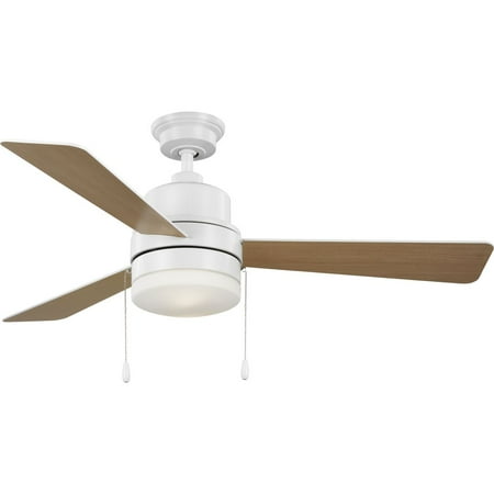 

Trevina V 52 3-Blade Indoor Satin White ENERGY STAR Modern Ceiling Fan with Light Kit and White Opal Shade