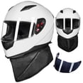 thumbnail image 1 of ILMFullFaceMotorcycleStreetBikeHelmetwithRemovableWinterNeckScarf+2VisorsDOT(S,White), 1 of 6