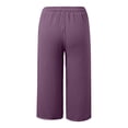 thumbnail image 6 of JJHGVB Cropped Trouser Casual Loose Lounge Slacks Knee Length Trousers pantalones capri Cropped Lounge Trousers Capris with Pockets pedal pushers for women Capri Pants for Women Z3-Purple 3XL, 6 of 7
