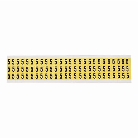 Brady Number Label, Vinyl, 1/2 in H, 3/8 in W 3410-5