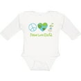 thumbnail image 3 of Inktastic Peace Love Earth Girls Long Sleeve Baby Bodysuit, 3 of 5