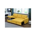 thumbnail image 3 of Lucca 84" Yellow Linen Fabric Reversible Sleeper Sectional Sofa w/Storage Chaise, 3 of 5