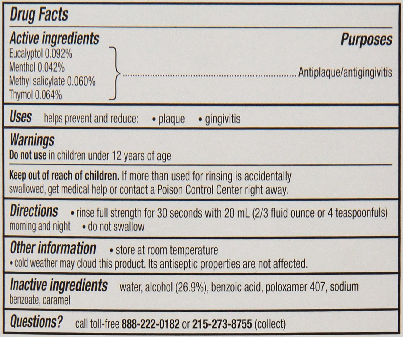 Listerine Original Oral Care Antiseptic Mouthwash with Germ-Killing Formula to Fight Bad Breath, Plaque and Gingivitis, 1 L