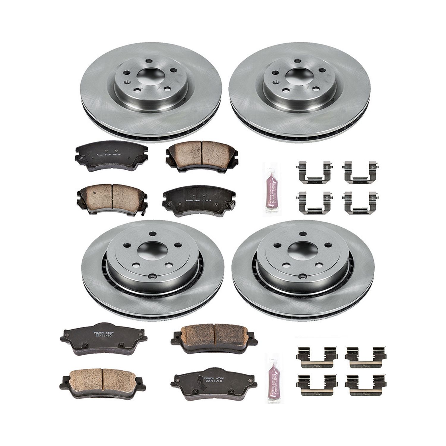 Power Stop Front and Rear Stock Replacement Brake Pad and Rotor Kit KOE5949 Fits 2014 Chevrolet Caprice
