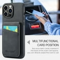 thumbnail image 6 of Allytechgroup Retro Wallet Case for Apple iPhone 12 Pro / iPhone 12, RFID Blocking Cards Holder Kickstand Bumper Shockproof Anti-Scratch Premium PU Leather TPU Back Cover for Women Men, Black, 6 of 8