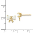 thumbnail image 2 of 14k Gold Polished Created Opal Bow Post Earrings, 2 of 2