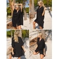 thumbnail image 4 of Ekouaer Women's Swimsuit Cover Up 3/4 Sleeve Beachwear Bikini Coverups Button Down Oversized Cover Up Shirt S-3XL, 4 of 5