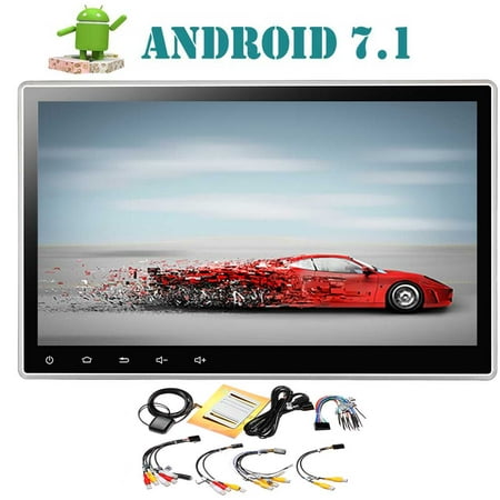Android 7.1 Car Stereo 2GB RAM Double Din 10.1 inch Capacitive Multi-Touch Screen In Dash GPS Navigation DVD CD Player Auto Radio Bluetooth Stereo Split screen WiFi 3G 4G USB SD FM/AM RDS Radio (Best Android In Dash)