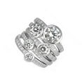 thumbnail image 4 of CHOOSE YOUR COLOR Stackable Bezel Round White CZ Wedding Ring Set .925 Sterling Silver Female Size 6, 4 of 4