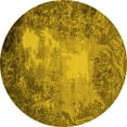 thumbnail image 1 of Ahgly Company Indoor Round Oriental Yellow Industrial Area Rugs, 3' Round, 1 of 4