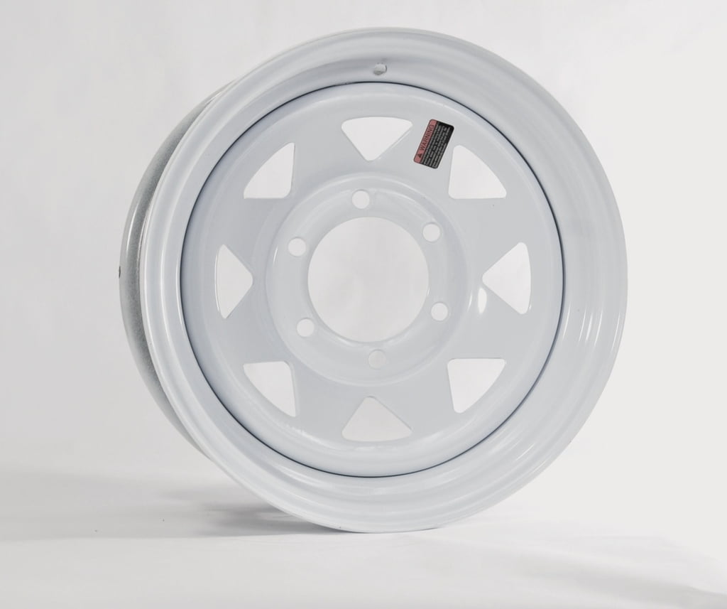2-Pack Trailer Wheel White Rim 15 x 5 Spoke Style 5 Lug On 5.5 in...