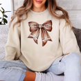 thumbnail image 6 of Football Coquette Bow Sweatshirt for Women and Teens Trendy Game Day Football Ribbon Pullover Sand Sweatshirt Adult X-Large, 6 of 7
