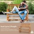 thumbnail image 6 of Costway Patio Glider Loveseat Chair Swing Rocking Bench with Slatted Seat & Curved Backrest Natural, 6 of 9