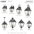 thumbnail image 5 of Livex Lighting Mansfield 2 Light Outdoor Wall Lantern in Charcoal, 5 of 9