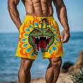 thumbnail image 2 of VBTAPA Men's Printed Beach Shorts, Funny Graphic Swim Trunks with Elastic Waist, Casual Summer Shorts with Pockets Multicolor S, 2 of 8
