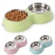thumbnail image 3 of Comedero Doble para Mascotas, de Acero Inoxidable, para Gatos, Cachorros y Perros, Color Rosa., 3 of 5