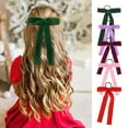 thumbnail image 3 of dianhelloya Velvet Bowknot Hair Tie Sweet Elegant Solid Color High Elastic Soft Women Girls Ponytail Holder Hair Rope Hair Accessories Birthday Gift Grey, 3 of 8
