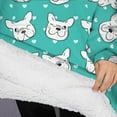 thumbnail image 3 of Oversized Wearable Blanket Hoodie,Esign Of Head Pug Dog Sherpa Blanket Hoodie with Super Pockets,Super Warm Fuzzy Pullover for Women & Men, 3 of 6