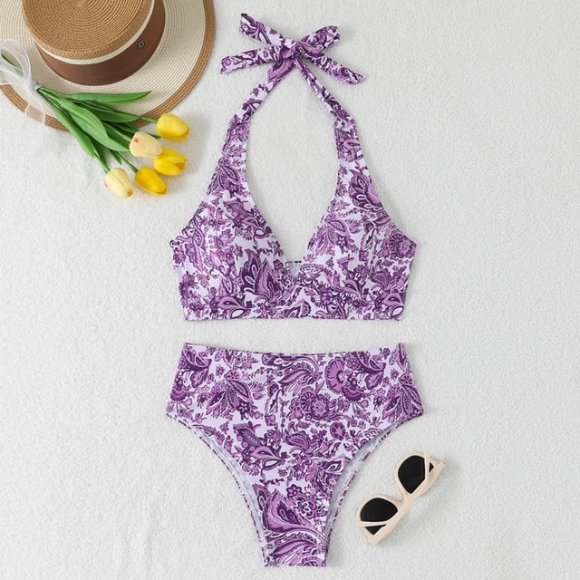 Trajes de baño para mujer, bikinis de cintura alta con cordón ajustable, traje de baño fruncido, conjunto dividido, trajes de baño para mujer, trajes de baño para mujer, traje de baño para mujer, traj