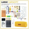 thumbnail image 6 of QiShi Big Capacity Pencil Case for School - Cosmetic & Stationery Bag for Kids, Teens, Boys & Girls (Yellow), 6 of 8