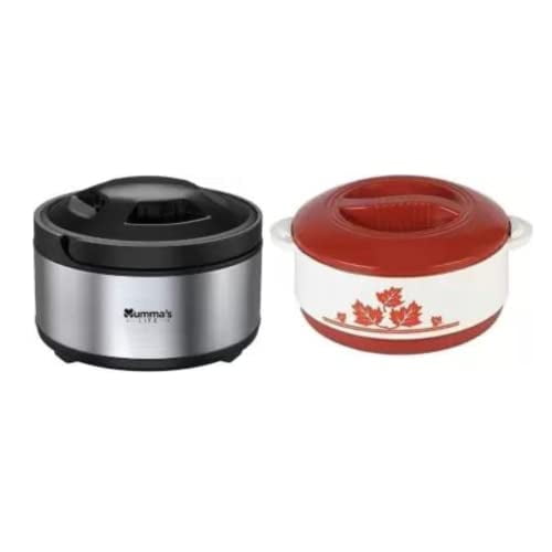 Mumma's LIFE- Stainless Steel Casserole & Plastic Casserole Set of 2 (2000ml)
