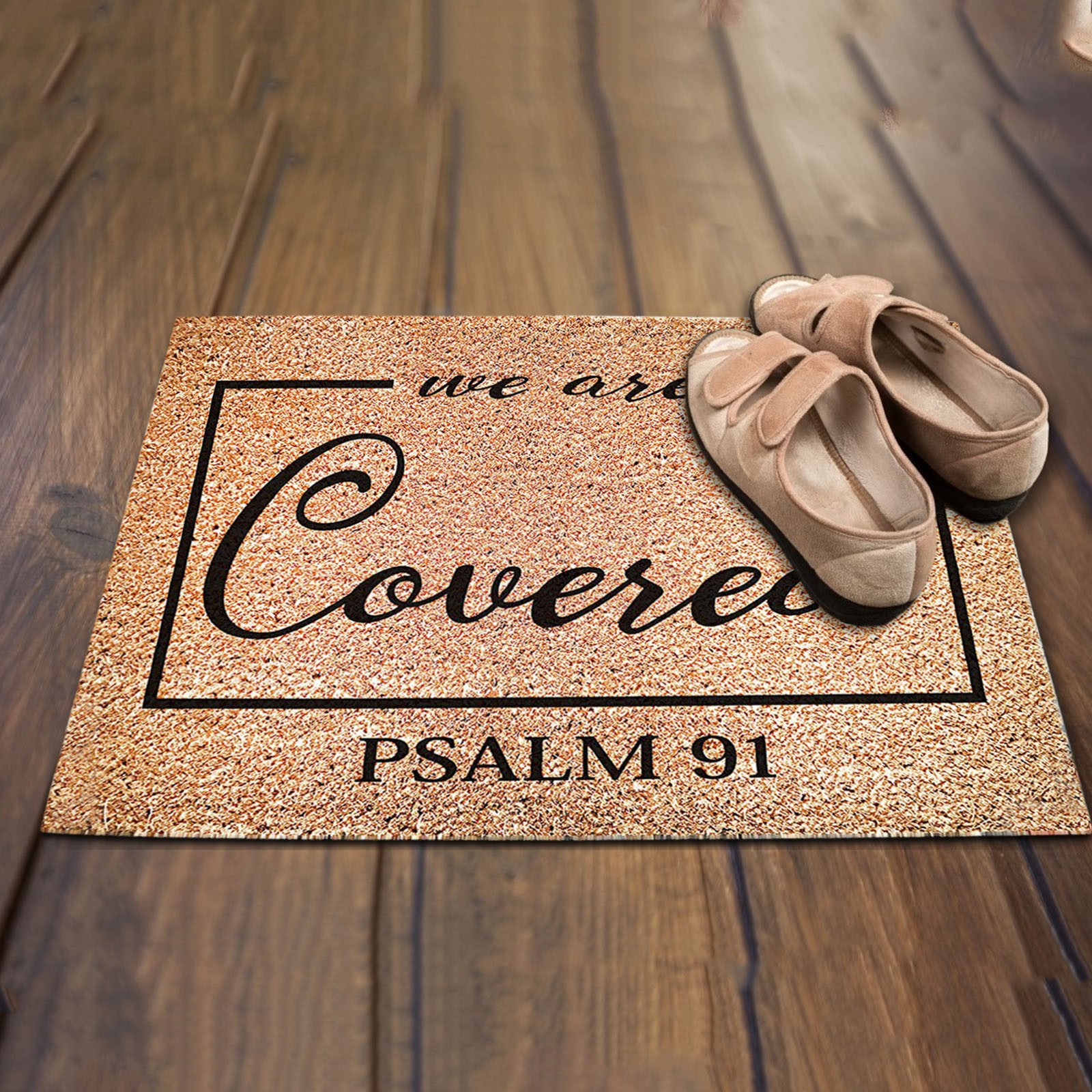 We Are Covered Psalm 91 Door Mat, Carpet Front Door Mat Light Blankets ...