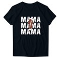 thumbnail image 4 of Mujeres Manga Corta Tops Impreso Cuello Redondo Camiseta Superior, Poliéster Spandex Vintage Humor, 4 of 4
