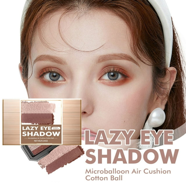 Fiudx Sombra de Ojos En Cojín, Tono Champán Altamente Pigmentado, Barra de Color de Larga Duración, Diseño 2 En 1 con Brocha de Esponja Suave, Aplicación Rápida para Looks Cotidianos, Perfecta para P