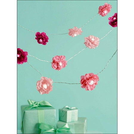 Martha Stewart Celebrate Lighted Garland, Pink