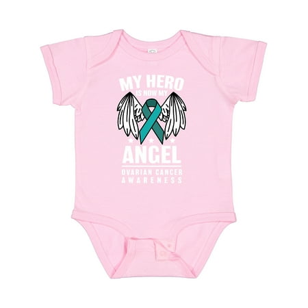 

Inktastic My Hero is My Angel Ovarian Cancer Awareness Gift Baby Boy or Baby Girl Bodysuit