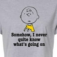 thumbnail image 3 of Peanuts - What's Going On - Juniors Cropped Cotton Blend T-Shirt, 3 of 6