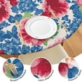 thumbnail image 4 of Round Fitted Tablecloth with Elastic Edges Fits 36"-44" Round Tables Pioneer Colorful Floral Waterproof Table Cover Washable Indoor and Outdoor for Party Kitchen Dinner Banquet Patio Picnic, 4 of 7
