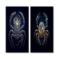 thumbnail image 2 of Designart "Elegant Scorpio Gold on Blue II" Scorpio Wall Art Set Of 2 - Modern Gold Wall Decor Set Of 2, 2 of 6
