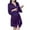 Purple, variant on APEXFWDT Women's Cooling Ice Silk Robe - 3/4 Sleeve Short Housecoat Bathrobe with Lace Edging Spa & Bath Wrap (10 Colors)
