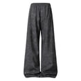 thumbnail image 4 of Kaemgyyd Big and Tall Men's Baggy Wide Leg Sweatpants Side Striped Pants with Drawstring Waist Trousers Streetwear Travel Clothes（Black,3X-Large）, 4 of 7
