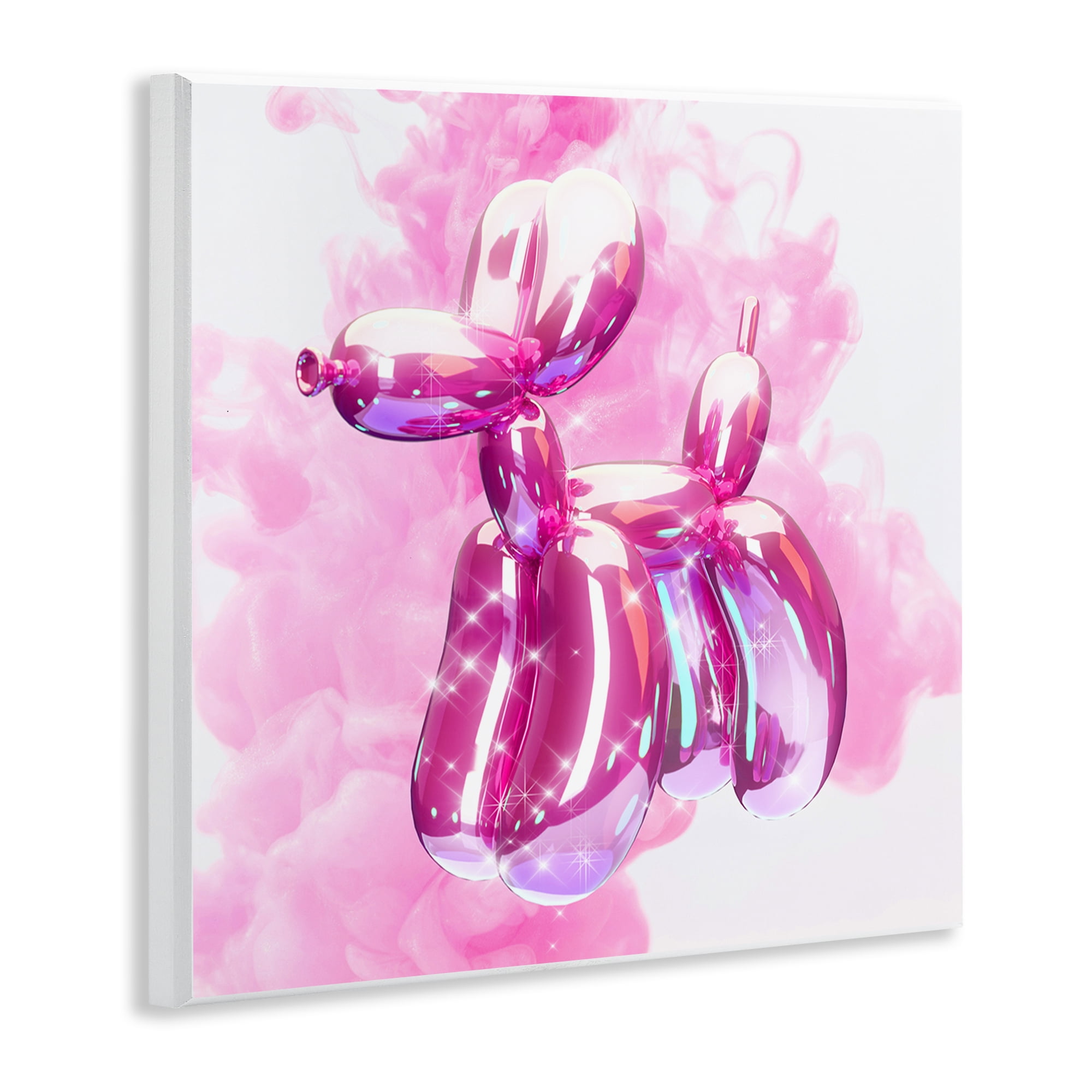 Stupell Industries Pink Glam Balloon Dog Abstract Painting Unframed Art Print Wall Art, 12 x 12