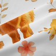 thumbnail image 4 of Manfei Cute Highland Cattle Shower Curtain 72Wx84L,Floral Animal Bathroom Shower Curtain,White Light Tan, 4 of 6