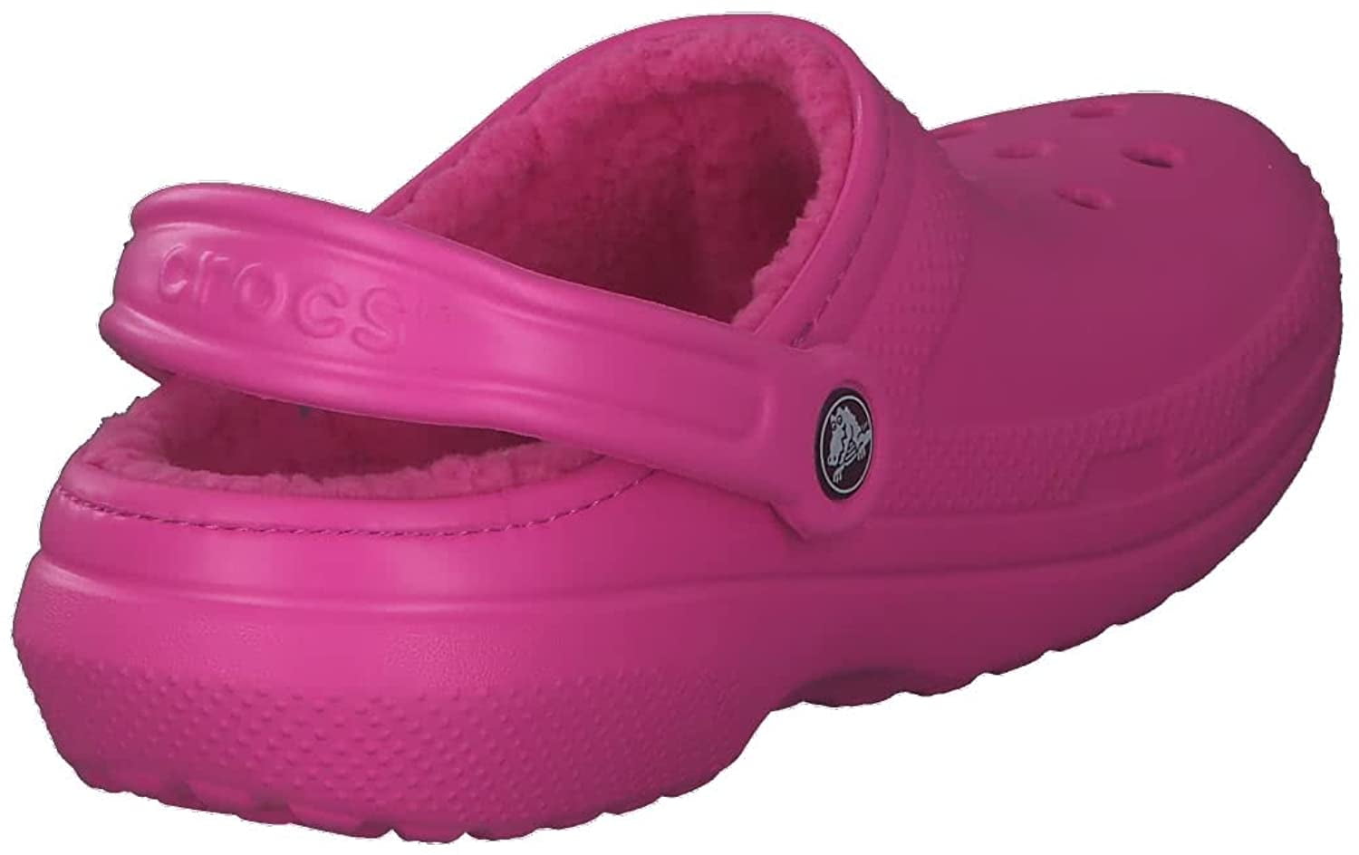 Electric pink lined discount crocs