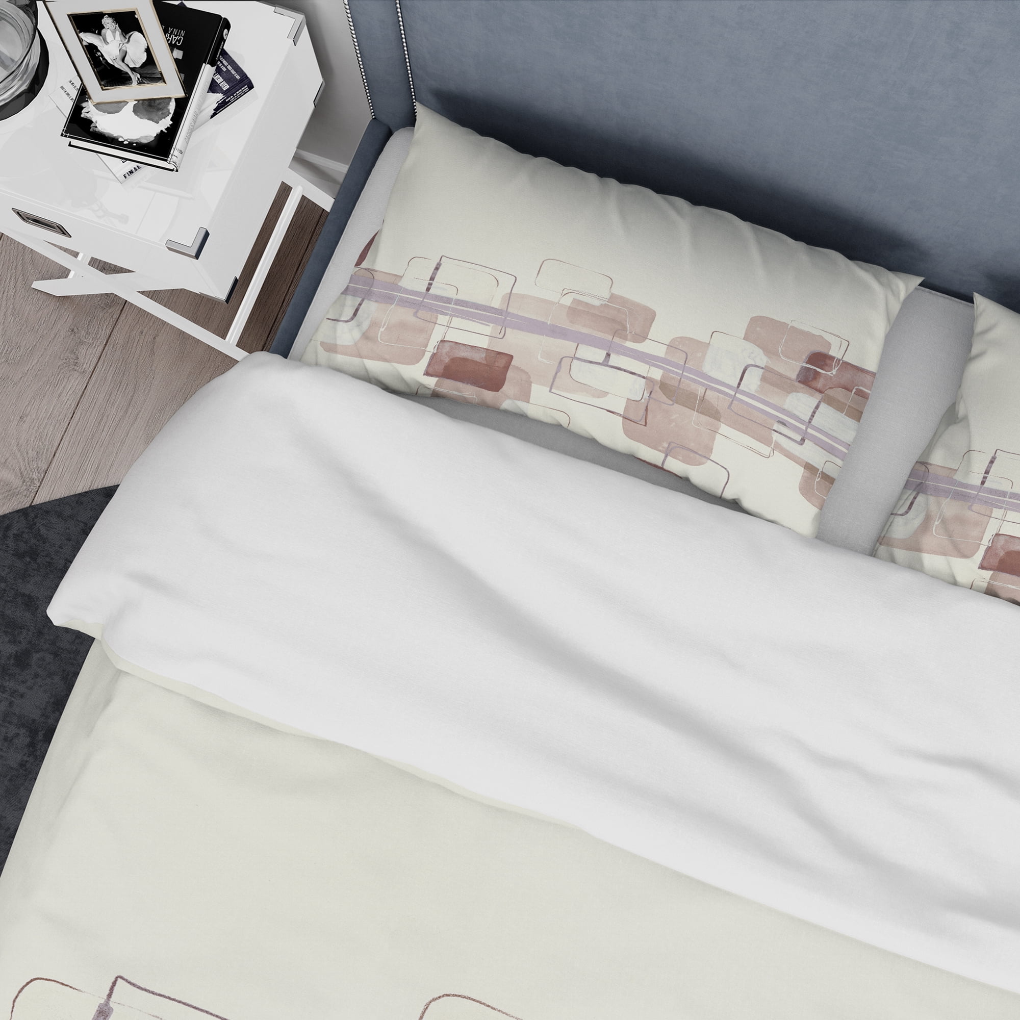 Designart 'Watercolor Minimal Boxes II' Geometric Duvet Cover Set