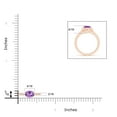 thumbnail image 4 of ANGARA Natural 0.7 Ct. Amethyst with Diamond Side Stones Ring in 14K Rose Gold for Women (Ring Size: 5.5), 4 of 9