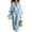 Light Blue, variant on Women's 3 Piece Linen Sets Open Front Kimono Cardigan V-Neck Top Wide Leg Drawstring Pants Casual Comfy Lounge Outfit Black 3XL