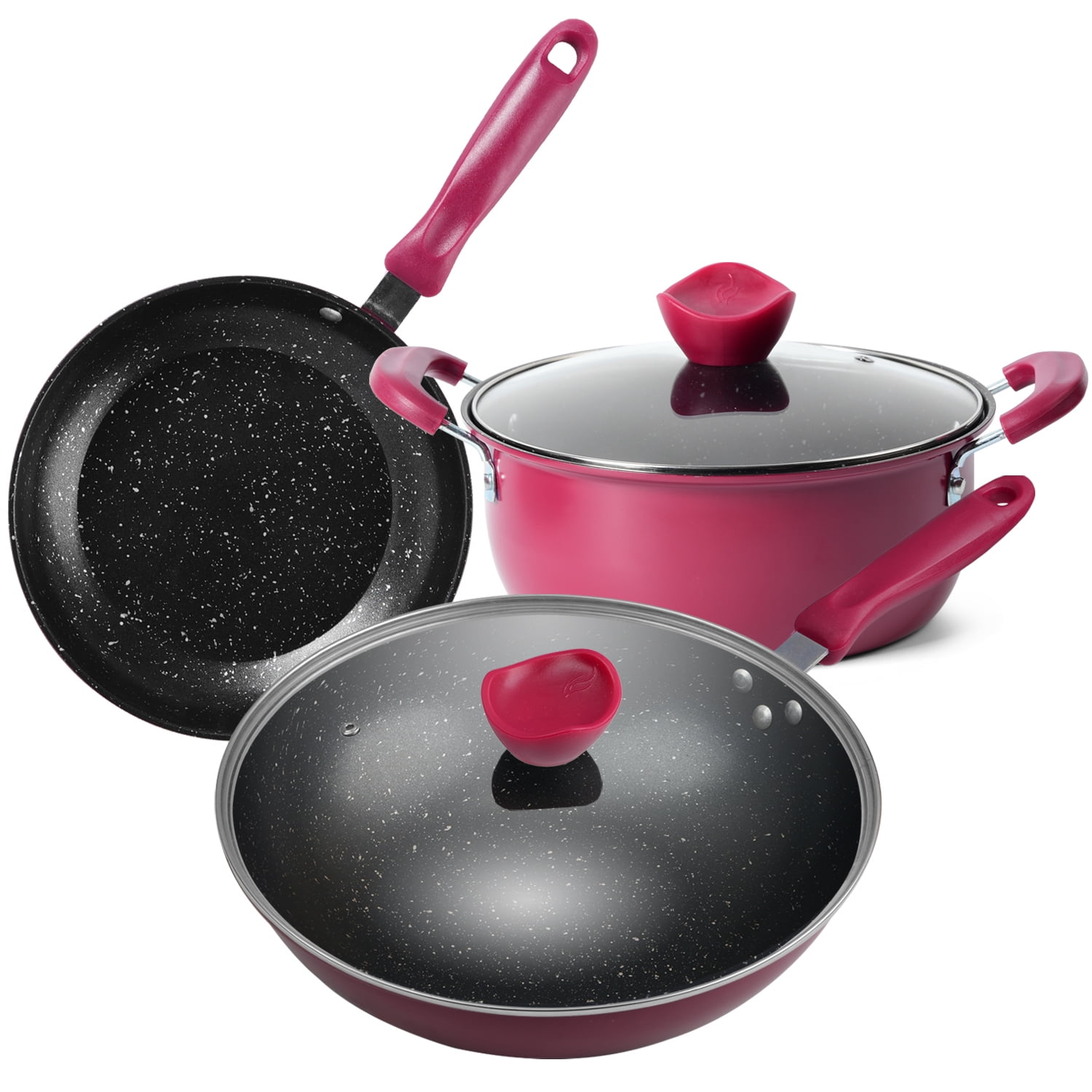 Caannasweis Pots and Pans Set 5 Pieces Nonstick Cookware Sets