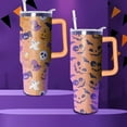 thumbnail image 5 of 40oz Halloween Tumbler With Handle and Straw, Gifts for Women Men, Cute Ghost Cartoon Pumpkin Skull Gothic Horror Coffee Mug Water Bottle, Spooky Stainless Steel Insulated Cup, 5 of 6