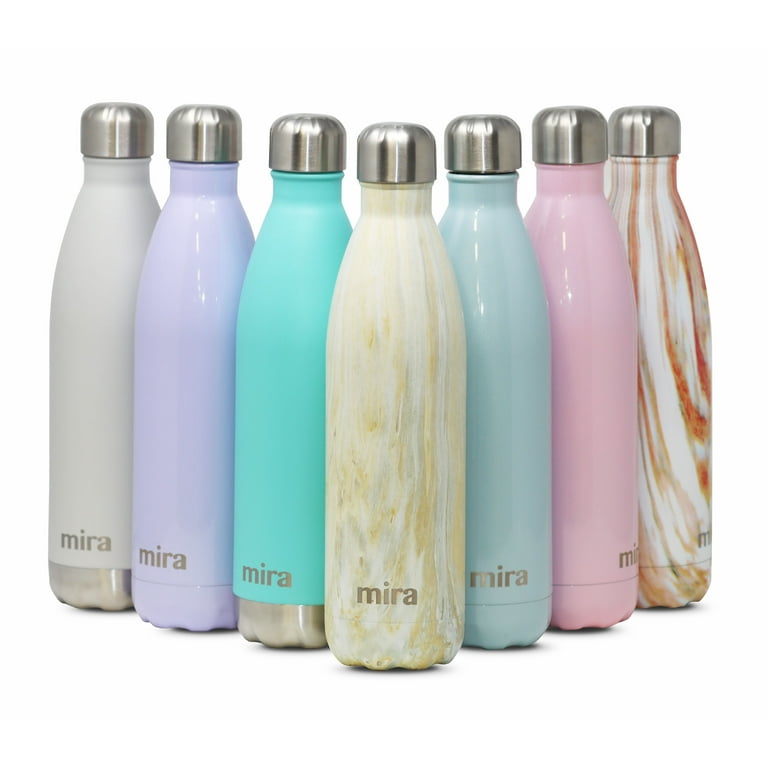 MIRA Vacuum Insulated Travel Water Bottle, Leak-Proof Double Walled  Stainless Steel Sports Water Bottle, Easy to Carry Handle Strap Lid, No  Sweating, Keeps Y…