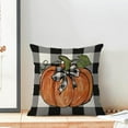 thumbnail image 3 of Fall Decor Pillow Covers 18x18 Set of 2, Buffalo Plaid Orange Pumpkin Pattern Decorative Throw Pillows Linen Autumn Thanksgiving Cushion Pillow Covers for Sofa Couch Outdoor Decor, 3 of 6